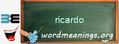 WordMeaning blackboard for ricardo